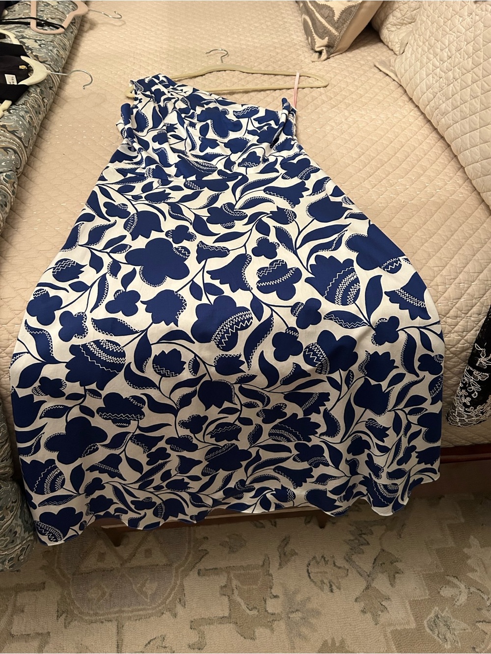 kate spade Blue and White Strapless Floral Dress